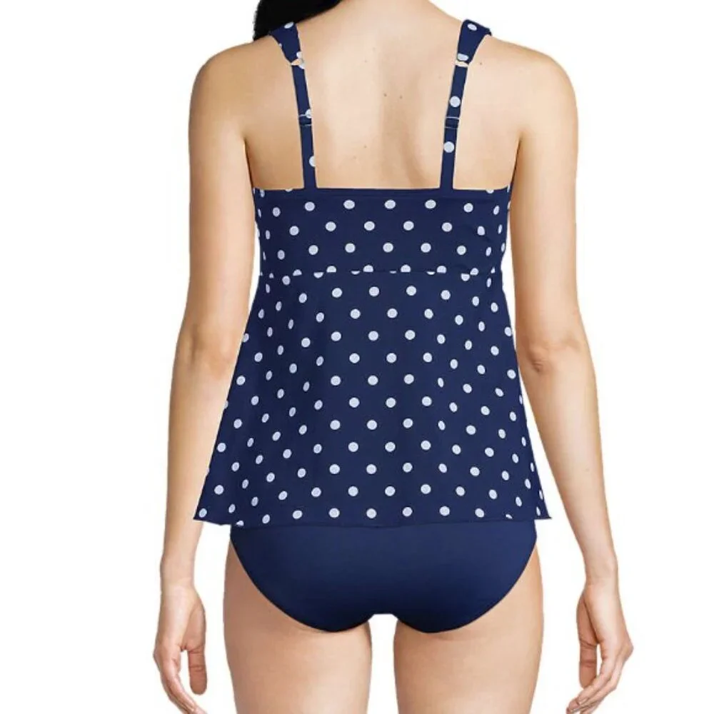 Lands' End Flutter Scoop Neck Tankini Top - Size: Large - NWT